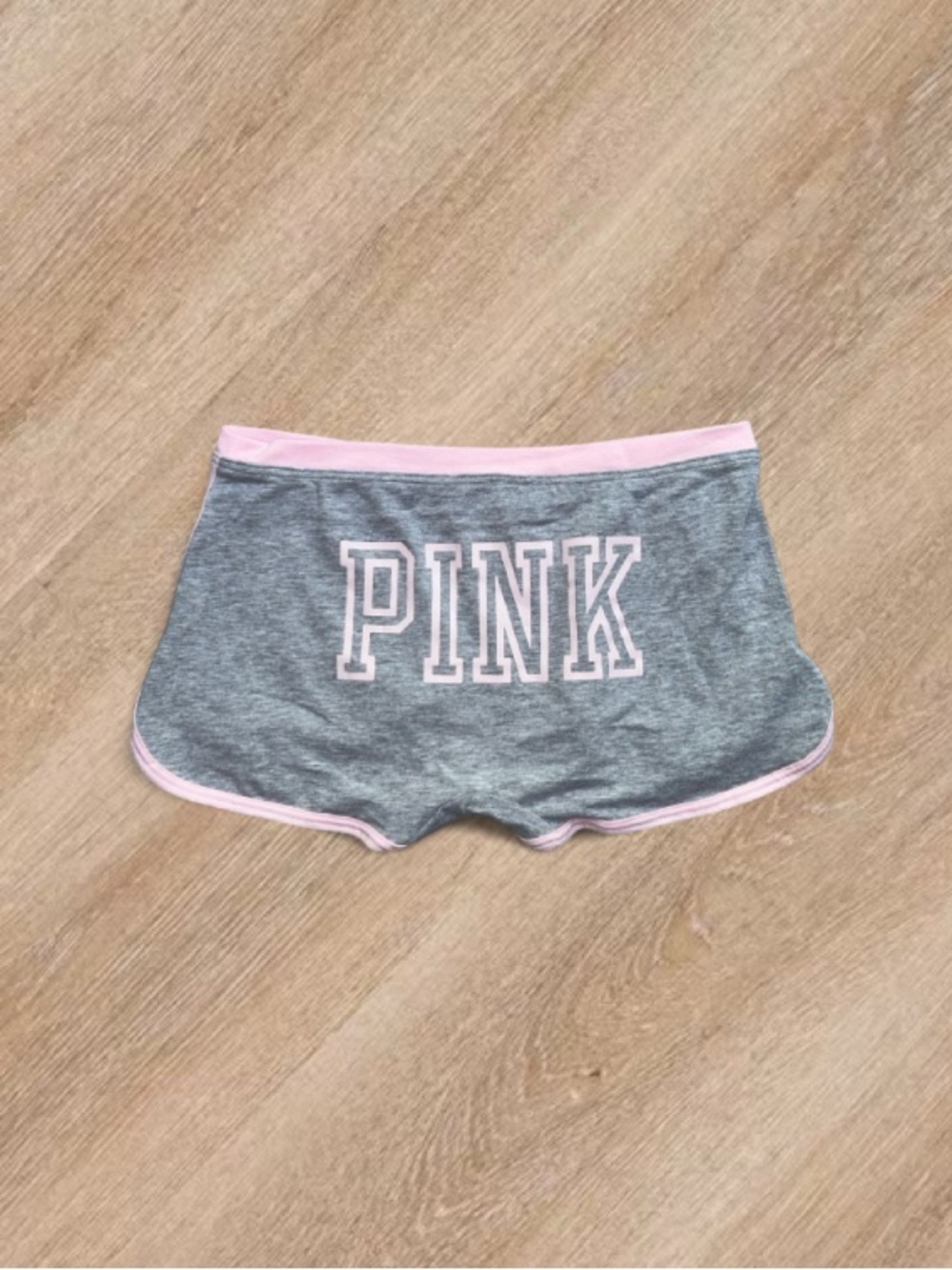 💕 PINK & Gray Y2K Dorm Boyshorts Victoria Secret NWT - Picture 5 of 10